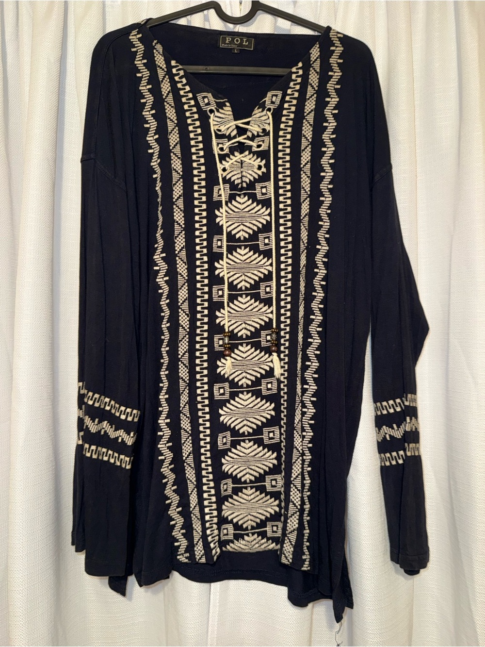 POL Navy Top with Black Label